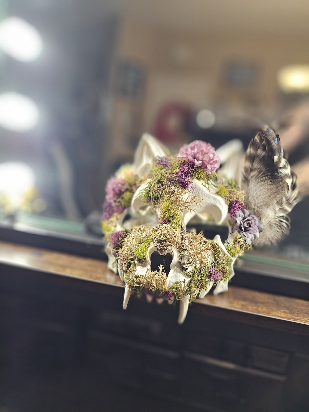 Mossy Wolf Skull Mask